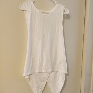 White Sleeveless Eyelet Top